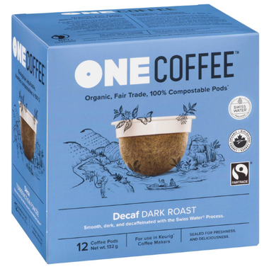 One Coffee Organic Single Serve Coffee Dark Roast Decaf